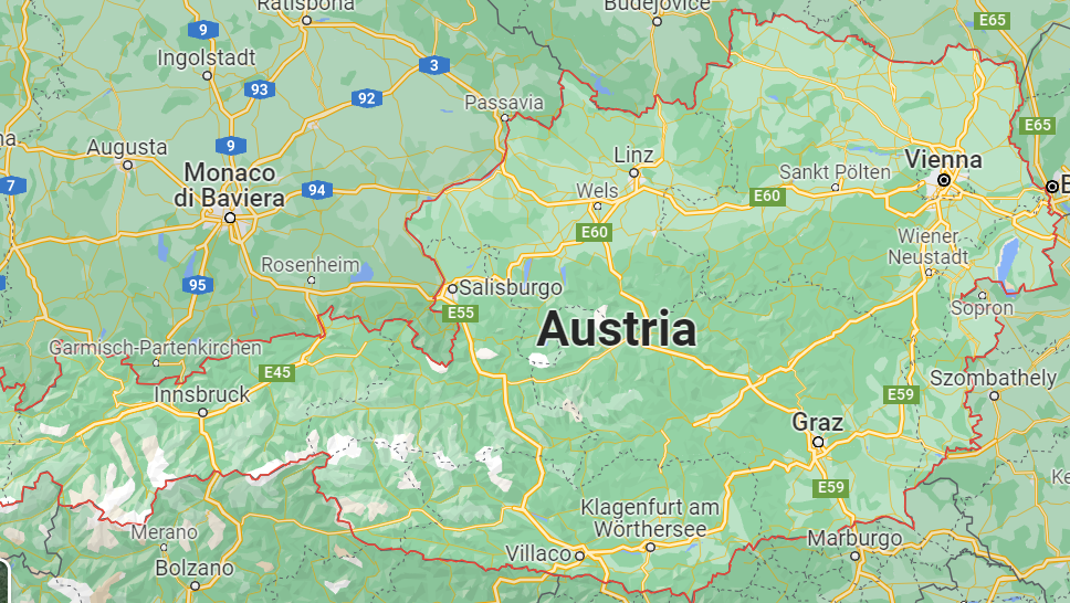 cartina dell'Austria